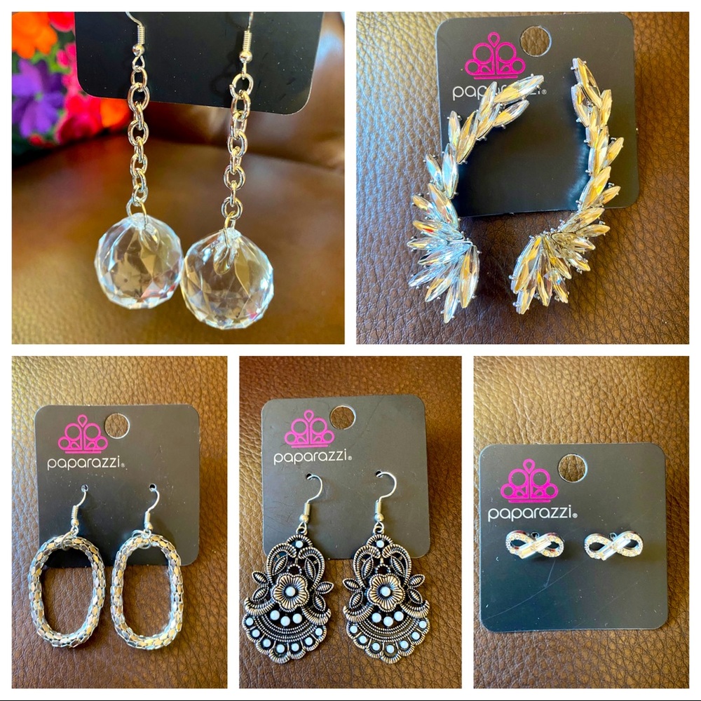 Paparazzi 5-Piece Earrings Set - not used (other than to take photo)